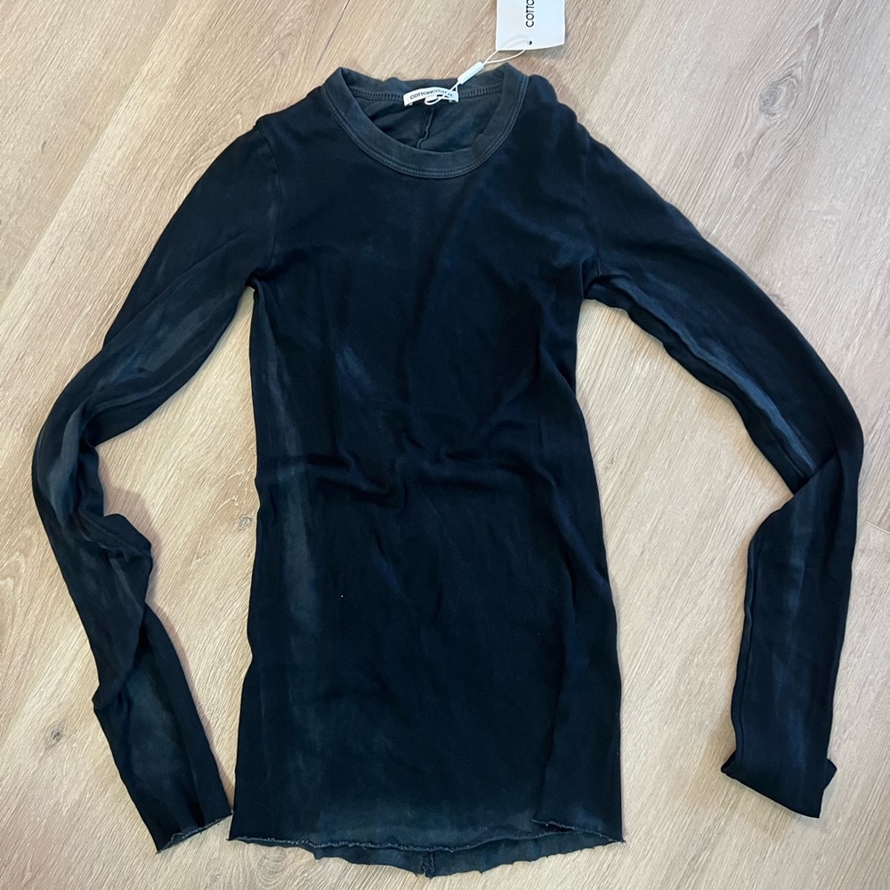 Cotton Citizen Marbella Long Sleeve Shirt in Vintage Black